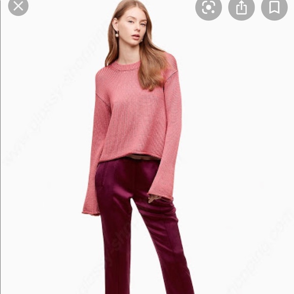 Wine colour satin pants - Picture 4 of 4